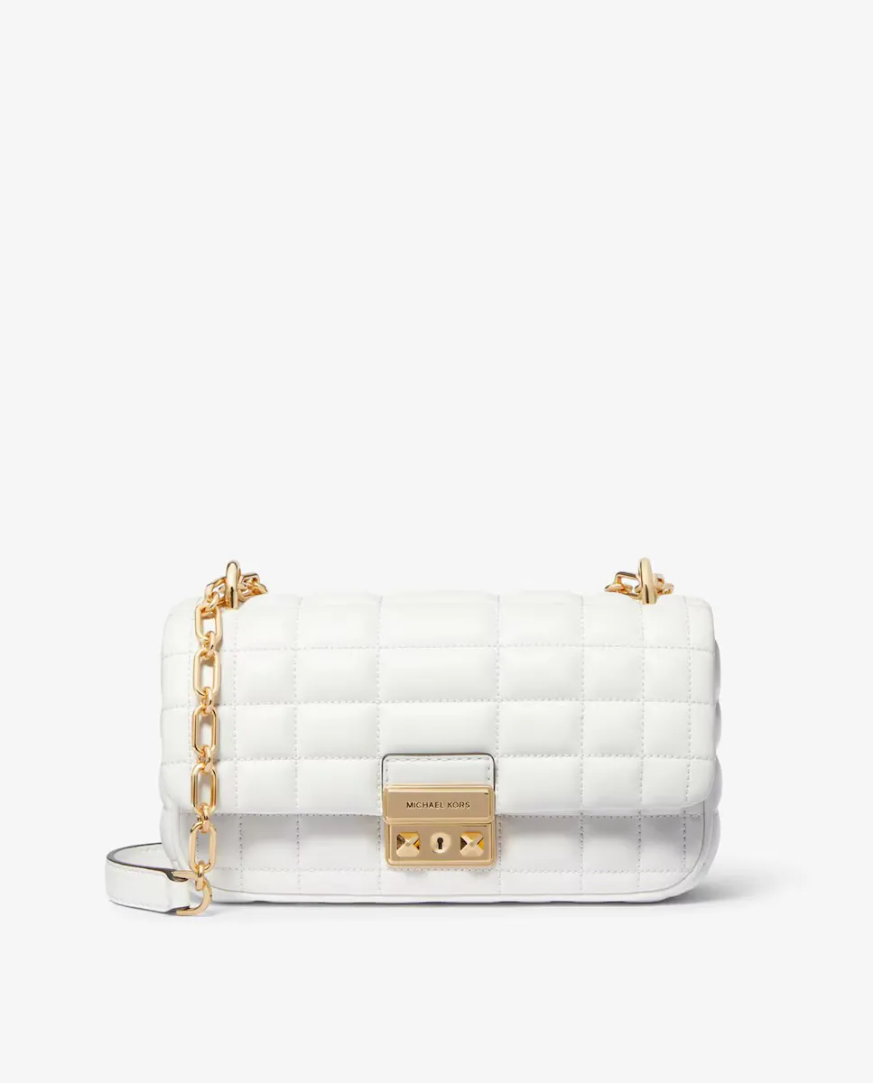 Стеганая кожаная сумка через плечо Tribeca Michael Michael Kors, белый
Стеганая кожаная сумка через плечо Tribeca Michael Michael Kors, белый