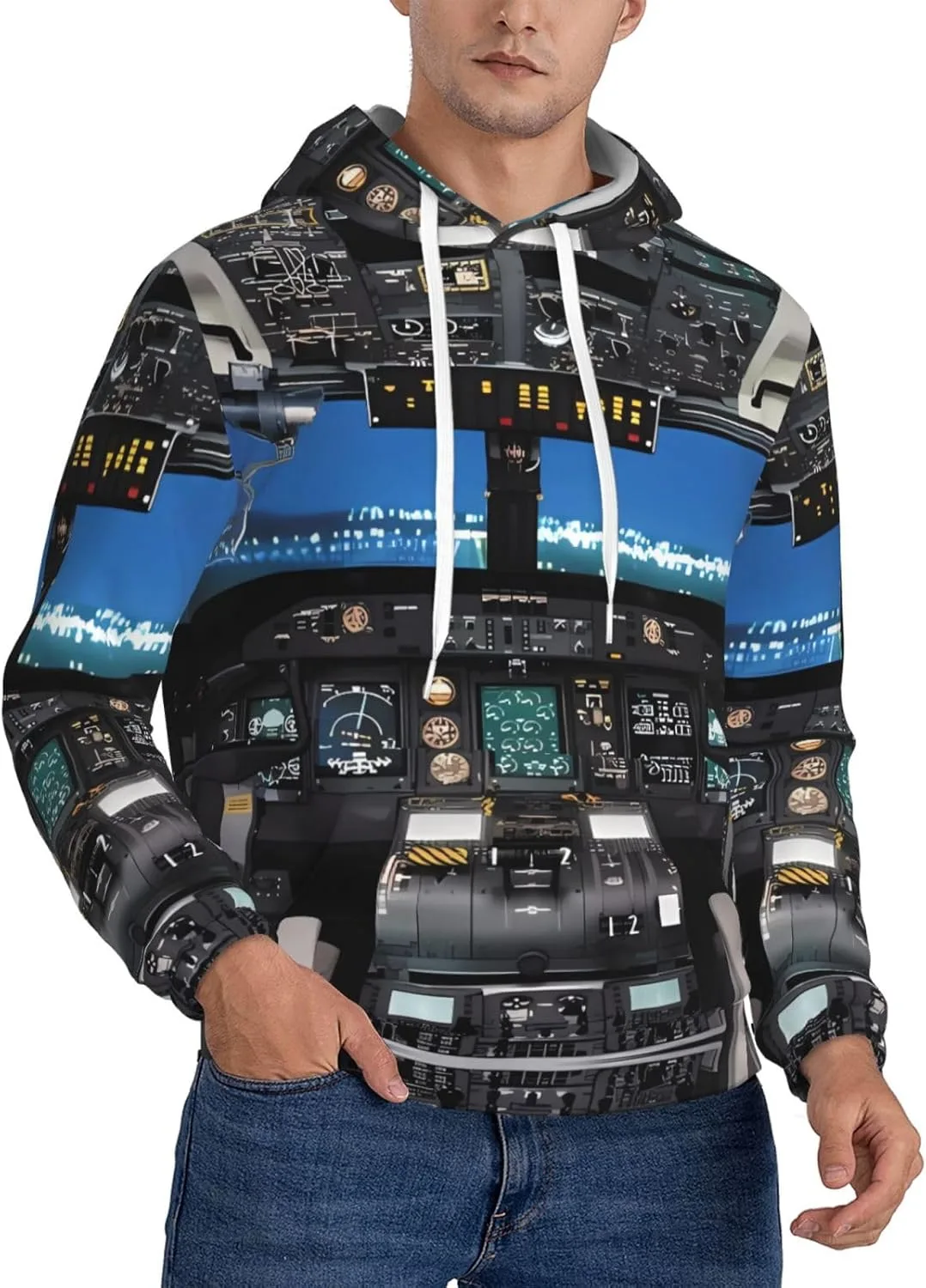 Мужская флисовая худи с капюшоном — принт кабины самолета, повседневный стиль SSYGHT
Мужская флисовая худи с капюшоном — принт кабины самолета, повседневный стиль SSYGHT