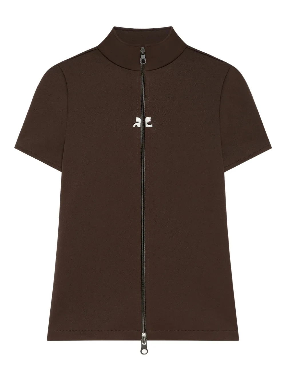 Топ на молнии с короткими рукавами Courrèges, коричневый
Топ на молнии с короткими рукавами Courrèges, коричневый