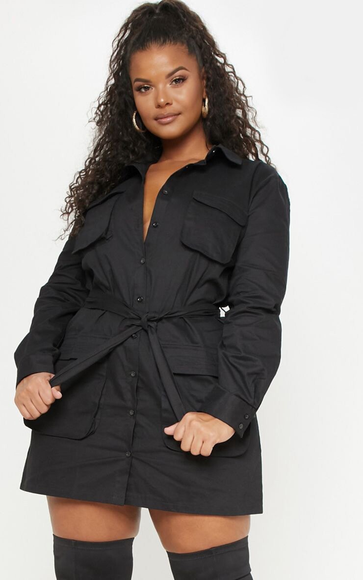 PrettyLittleThing Черное платье-рубашка плюс в стиле милитари, Черный, PrettyLittleThing Черное платье-рубашка плюс в стиле милитари
PrettyLittleThing Черное платье-рубашка плюс в стиле милитари, Черный, PrettyLittleThing Черное платье-рубашка плюс в стиле милитари
