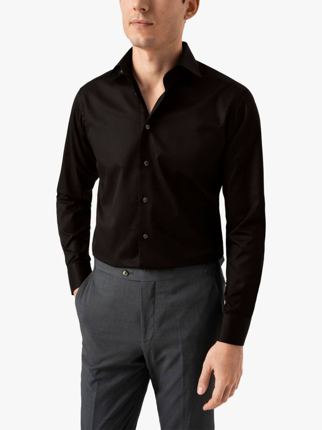 Хлопковая рубашка из твила с зауженным кроем и отложным воротником Eton, Black
Хлопковая рубашка из твила с зауженным кроем и отложным воротником Eton, Black