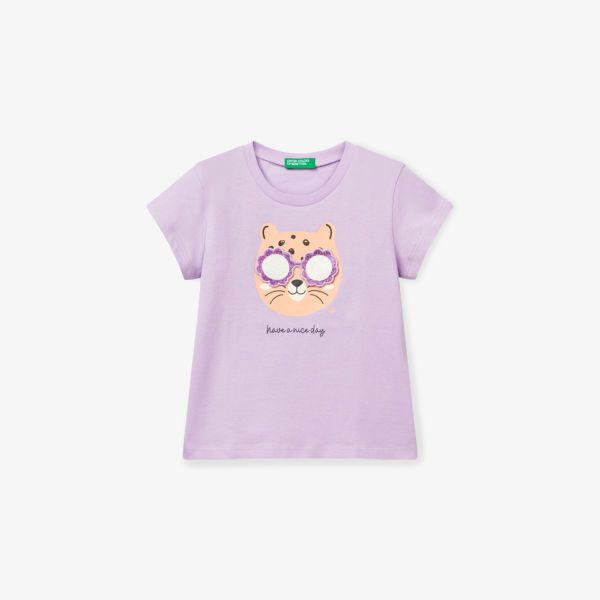 Футболка Benetton с круглым вырезом и графическим принтом, сиреневый
Футболка Benetton с круглым вырезом и графическим принтом, сиреневый