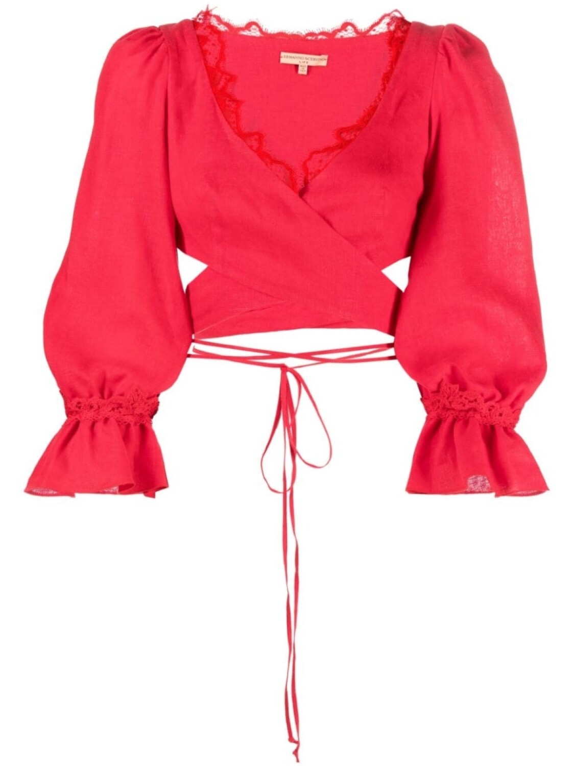 Ermanno Scervino укороченный топ с кружевом, красный 
Ermanno Scervino укороченный топ с кружевом, красный