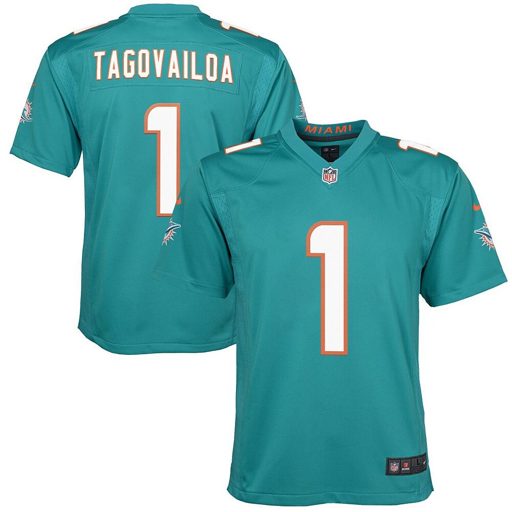 Молодежный джерси Nike Tua Tagovailoa Aqua Miami Dolphins Game, цвет Dol Turq A
Молодежный джерси Nike Tua Tagovailoa Aqua Miami Dolphins Game, цвет Dol Turq A