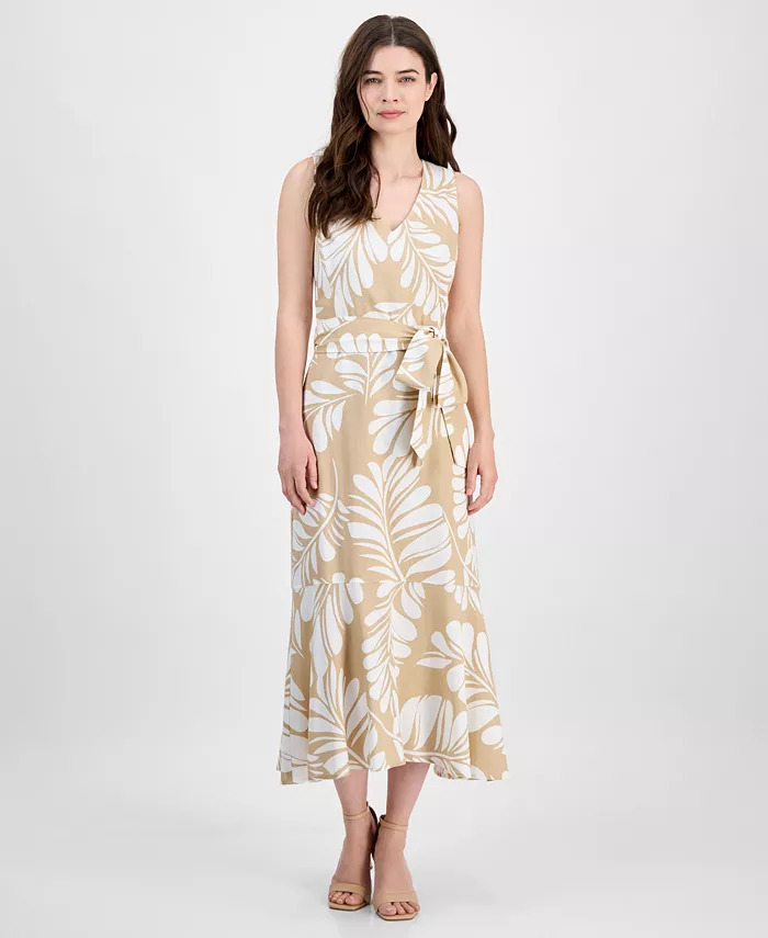 Женское платье миди с принтом и открытой спиной Anne Klein, коричневый/бежевый
Женское платье миди с принтом и открытой спиной Anne Klein, коричневый/бежевый