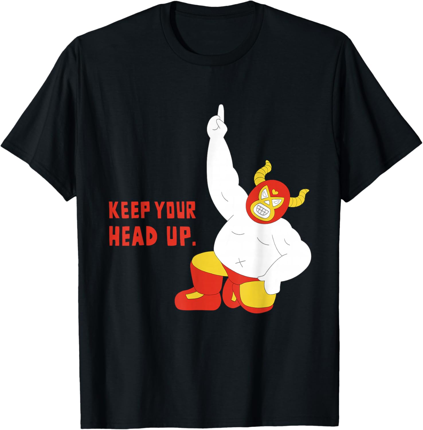 Футболка с надписью Maskman is Strongest (Маскмен - сильнейший! Держи голову высоко!) для профессионального рестлинга, черная Sun Art
Футболка с надписью Maskman is Strongest (Маскмен - сильнейший! Держи голову высоко!) для профессионального рестлинга, черная Sun Art