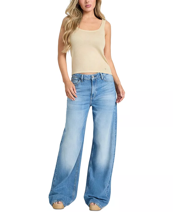 Женские джинсы Bellflower с высокой посадкой и широкими штанинами GUESS, синий 
Женские джинсы Bellflower с высокой посадкой и широкими штанинами GUESS, синий