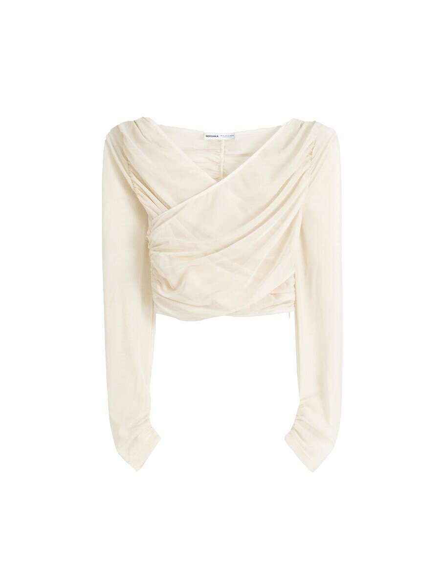 Блуза Bershka, экрю 
Блуза Bershka, экрю