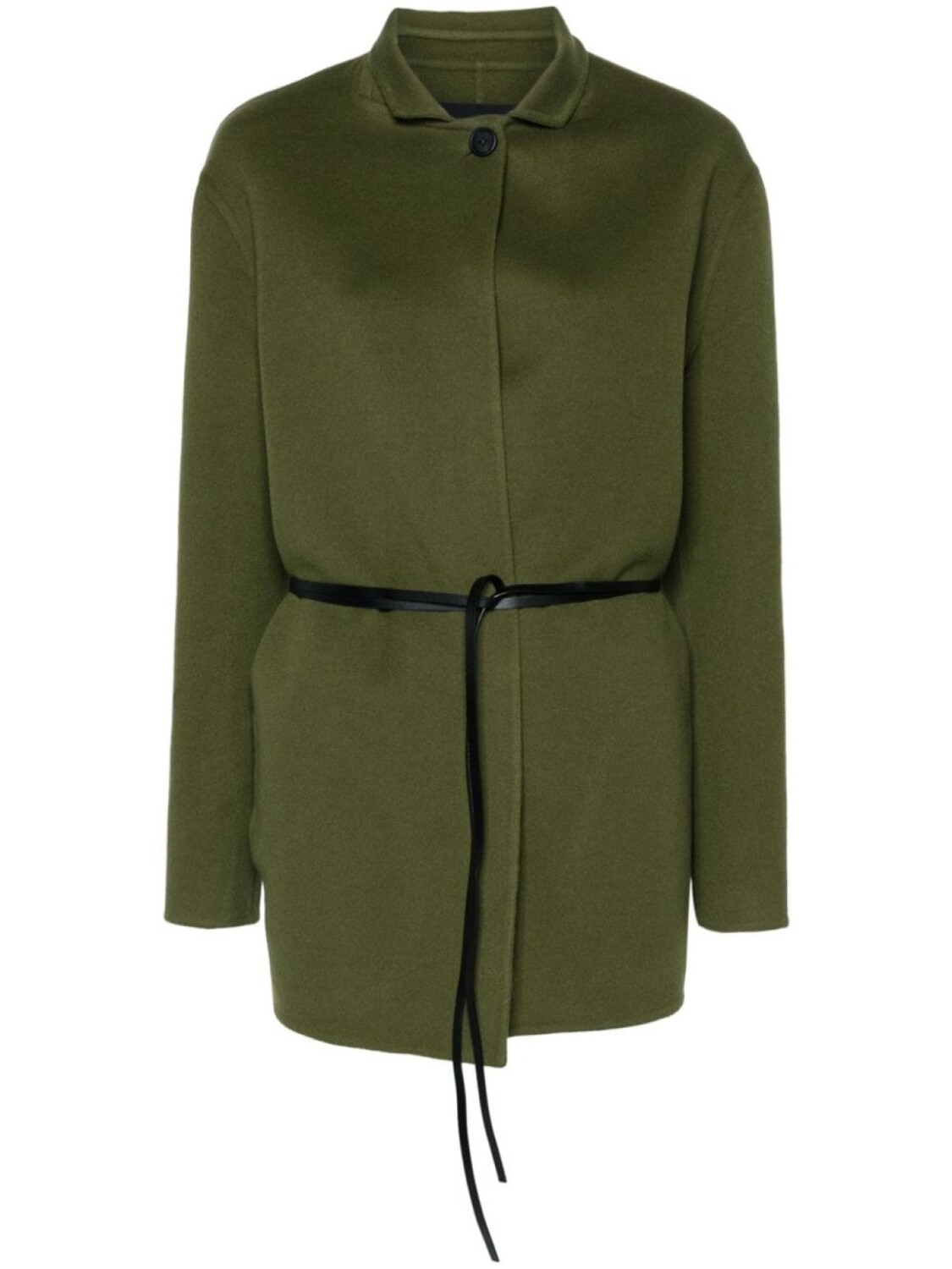Fabiana Filippi однобортное пальто с поясом, зеленый 
Fabiana Filippi однобортное пальто с поясом, зеленый