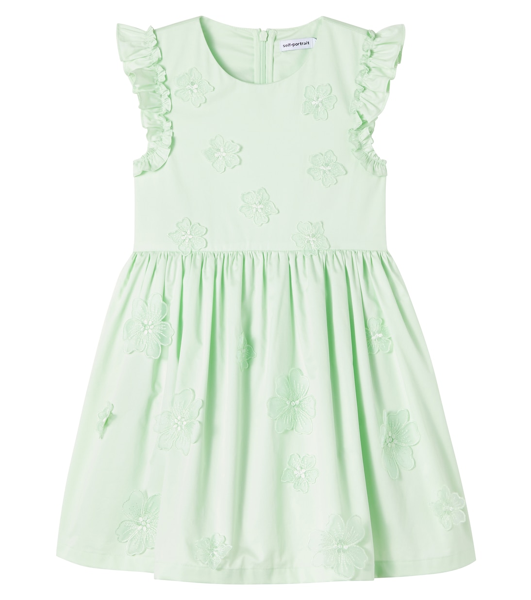 Хлопковое платье с цветочной аппликацией Self-Portrait Kids, зеленый
Хлопковое платье с цветочной аппликацией Self-Portrait Kids, зеленый