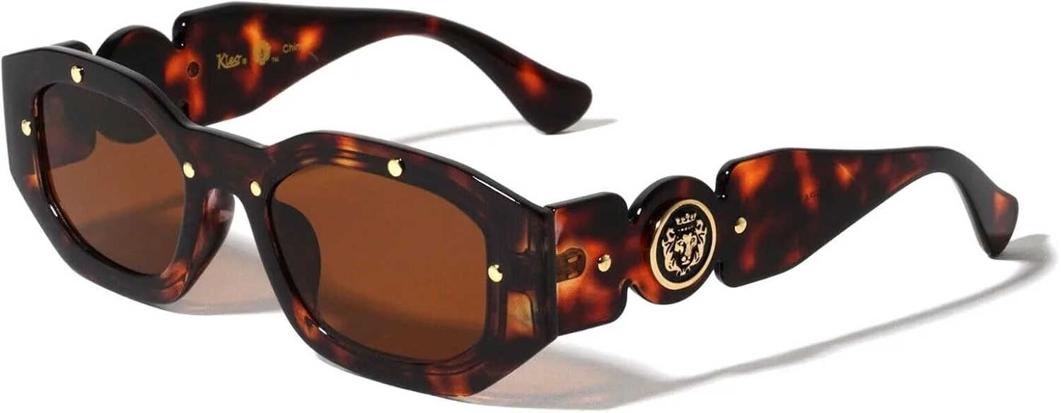 Очки Dweebzilla Slim Oval Geometric Studded Gold Lion Head Coin Medallion Luxury Hip Hop Sunglasses, Tortoise & Gold Frame - Solid Brown Lenses
Очки Dweebzilla Slim Oval Geometric Studded Gold Lion Head Coin Medallion Luxury Hip Hop Sunglasses, Tortoise & Gold Frame - Solid Brown Lenses