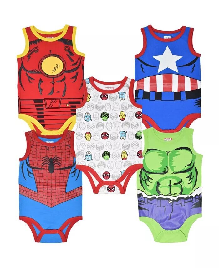 Мальчики Marvel Spider-Man Iron Man Капитан Америка 5 комплектов боди для новорожденных Avengers, мультиколор
Мальчики Marvel Spider-Man Iron Man Капитан Америка 5 комплектов боди для новорожденных Avengers, мультиколор