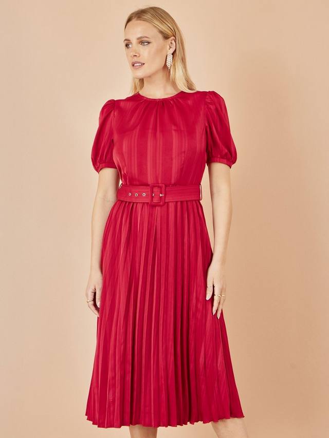 Платье миди плиссе в атласную полоску Yumi, Red
Платье миди плиссе в атласную полоску Yumi, Red