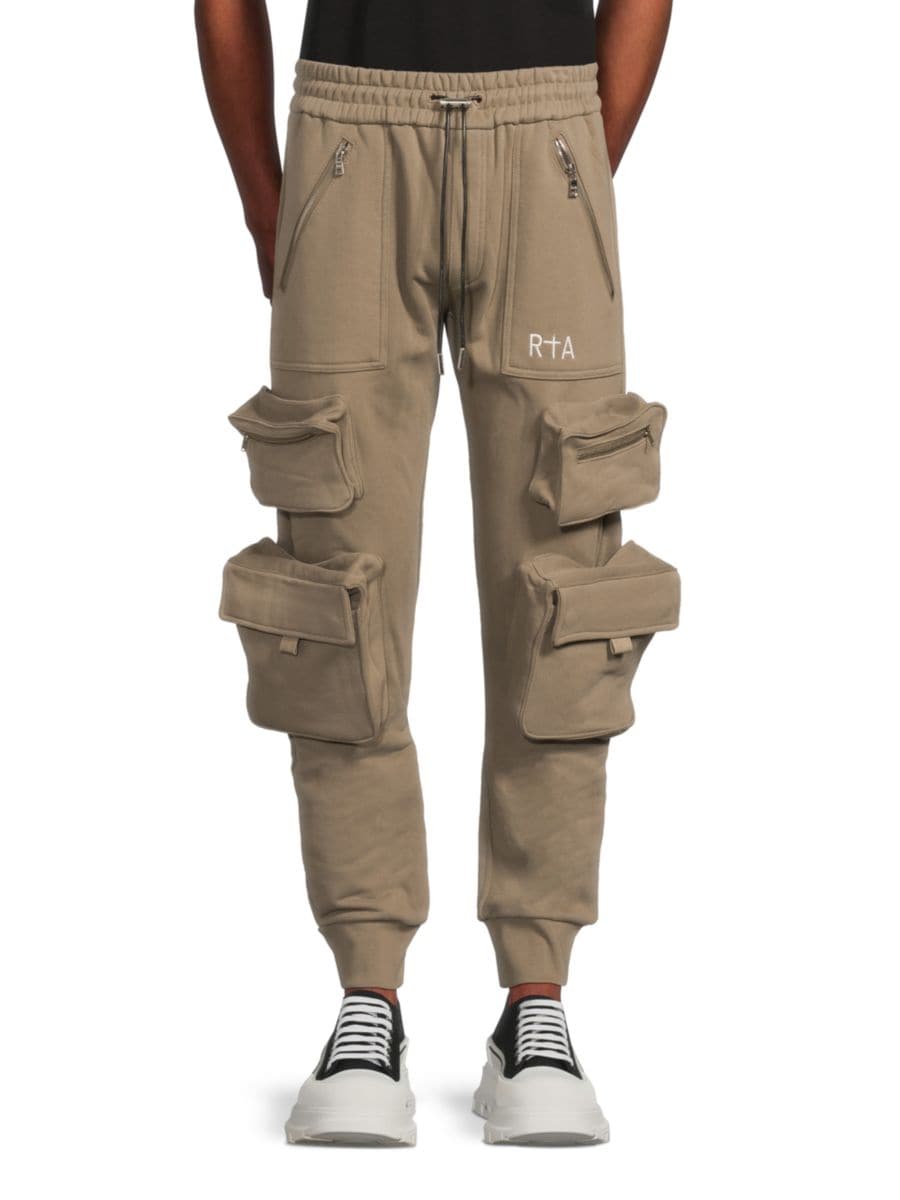 Хлопковые спортивные брюки с объемными карманами RTA, серо-коричневый
Хлопковые спортивные брюки с объемными карманами RTA, серо-коричневый