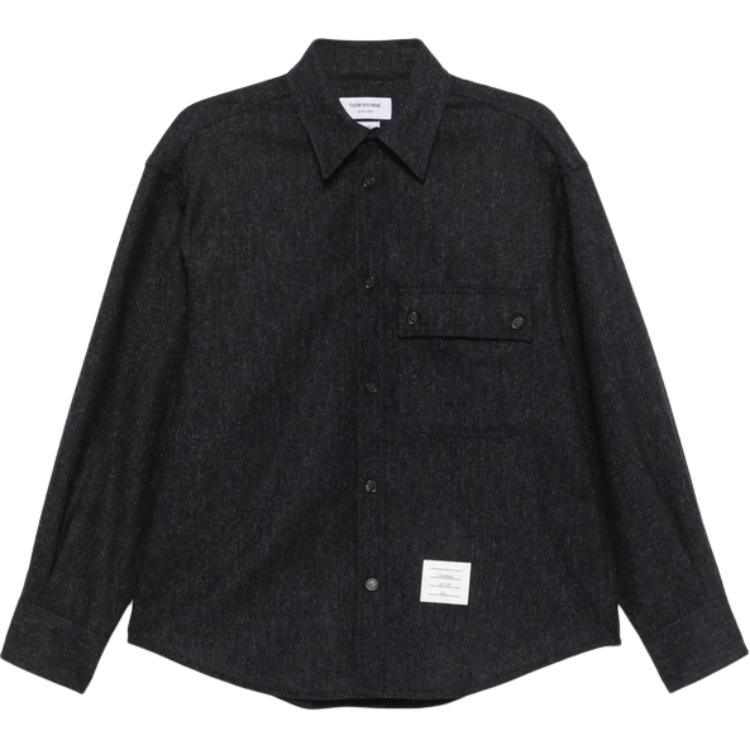 THOM BROWNE Складная твитовая рубашка, Marine Blue
THOM BROWNE Складная твитовая рубашка, Marine Blue