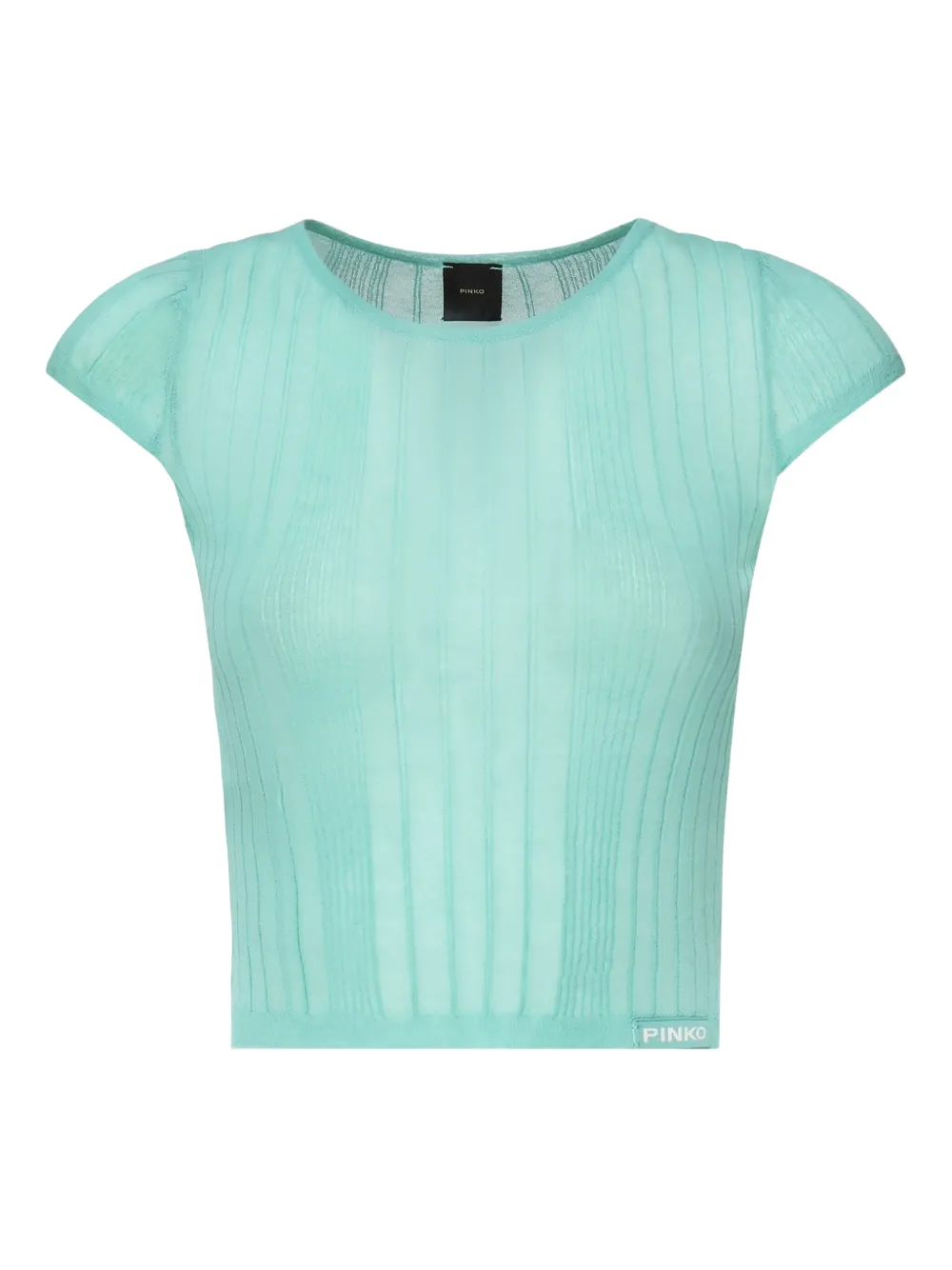 Топ в рубчик с круглым вырезом PINKO, синий
Топ в рубчик с круглым вырезом PINKO, синий