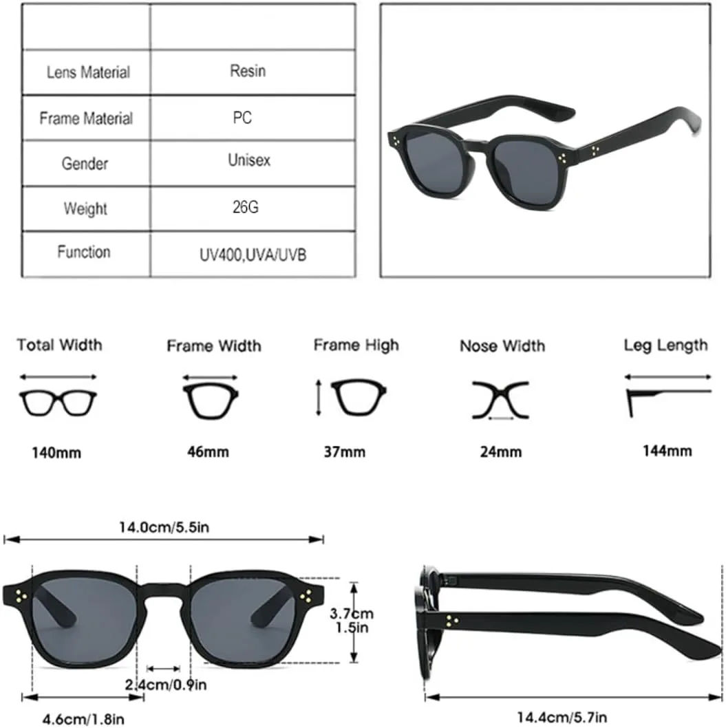 Винтажные мужские солнцезащитные очки с квадратными заклепками, модные градиентные очки с защитой от УФ-излучения UV400, женские очки в стиле панк UATXTAU, Green Grey
Винтажные мужские солнцезащитные очки с квадратными заклепками, модные градиентные очки с защитой от УФ-излучения UV400, женские очки в стиле панк UATXTAU, Green Grey