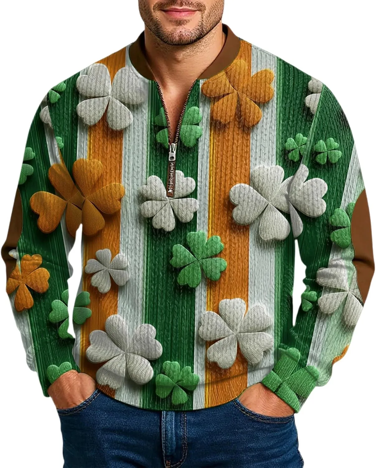 Свитшот мужской St Patricks Day 2026 с принтом Shamrock Clover, 1/4 Zip
Свитшот мужской St Patricks Day 2026 с принтом Shamrock Clover, 1/4 Zip