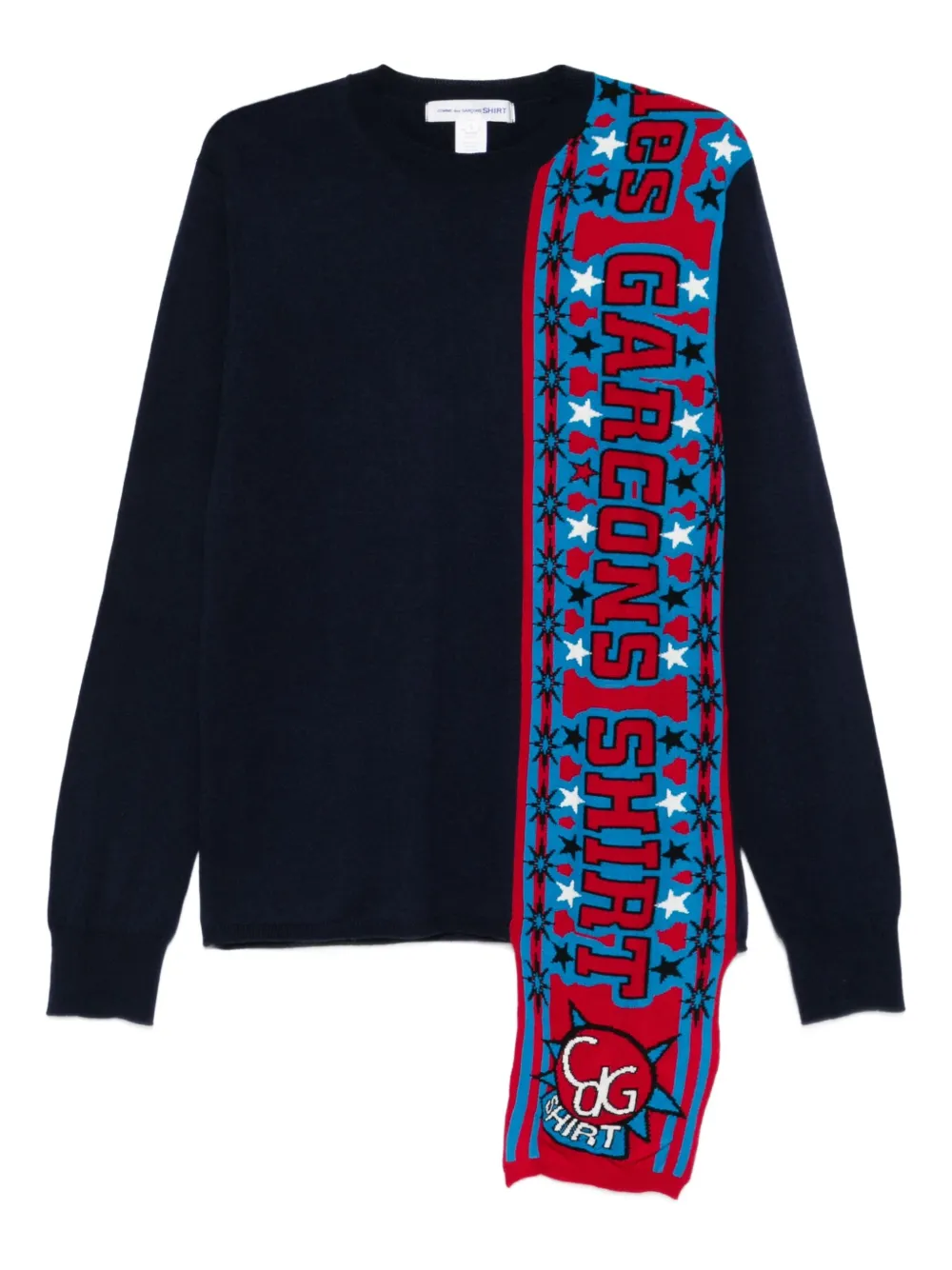 Свитер с пришитым шарфом Comme Des Garçons Shirt, синий
Свитер с пришитым шарфом Comme Des Garçons Shirt, синий