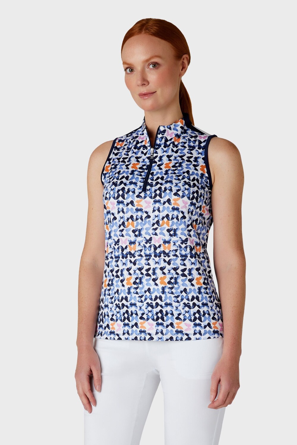 Безрукавка рубашка поло с графическим принтом в виде бабочки Callaway Apparel, белый
Безрукавка рубашка поло с графическим принтом в виде бабочки Callaway Apparel, белый