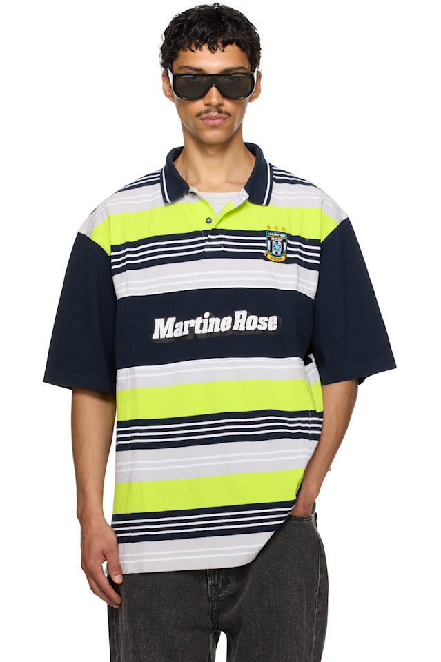 эксклюзивный синий оверсайз поло с панелями от Ssense Martine Rose, мультиколор 
эксклюзивный синий оверсайз поло с панелями от Ssense Martine Rose, мультиколор