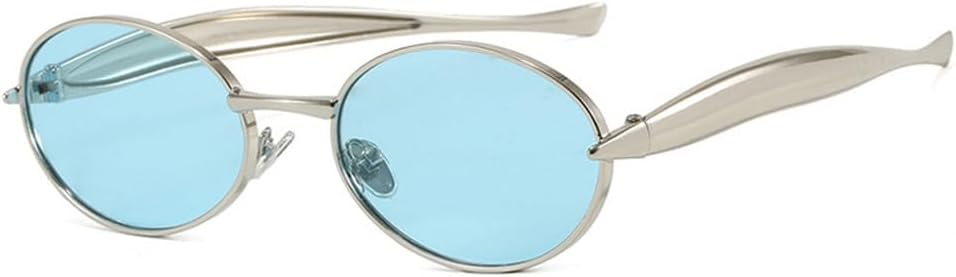 Солнцезащитные очки Y2K в овальной маленькой оправе для женщин и мужчин, винтажные солнцезащитные очки в стиле панк с металлическим покрытием, защита от ультрафиолета UV400 KTUCN, Silver Blue
Солнцезащитные очки Y2K в овальной маленькой оправе для женщин и мужчин, винтажные солнцезащитные очки в стиле панк с металлическим покрытием, защита от ультрафиолета UV400 KTUCN, Silver Blue