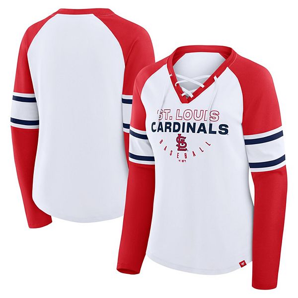 Женская бело-красная бейсболка st louis cardinals blitz package raglan с кружевной шнуровкой v-образным вырезом и длинным рукавом Fanatics
Женская бело-красная бейсболка st louis cardinals blitz package raglan с кружевной шнуровкой v-образным вырезом и длинным рукавом Fanatics