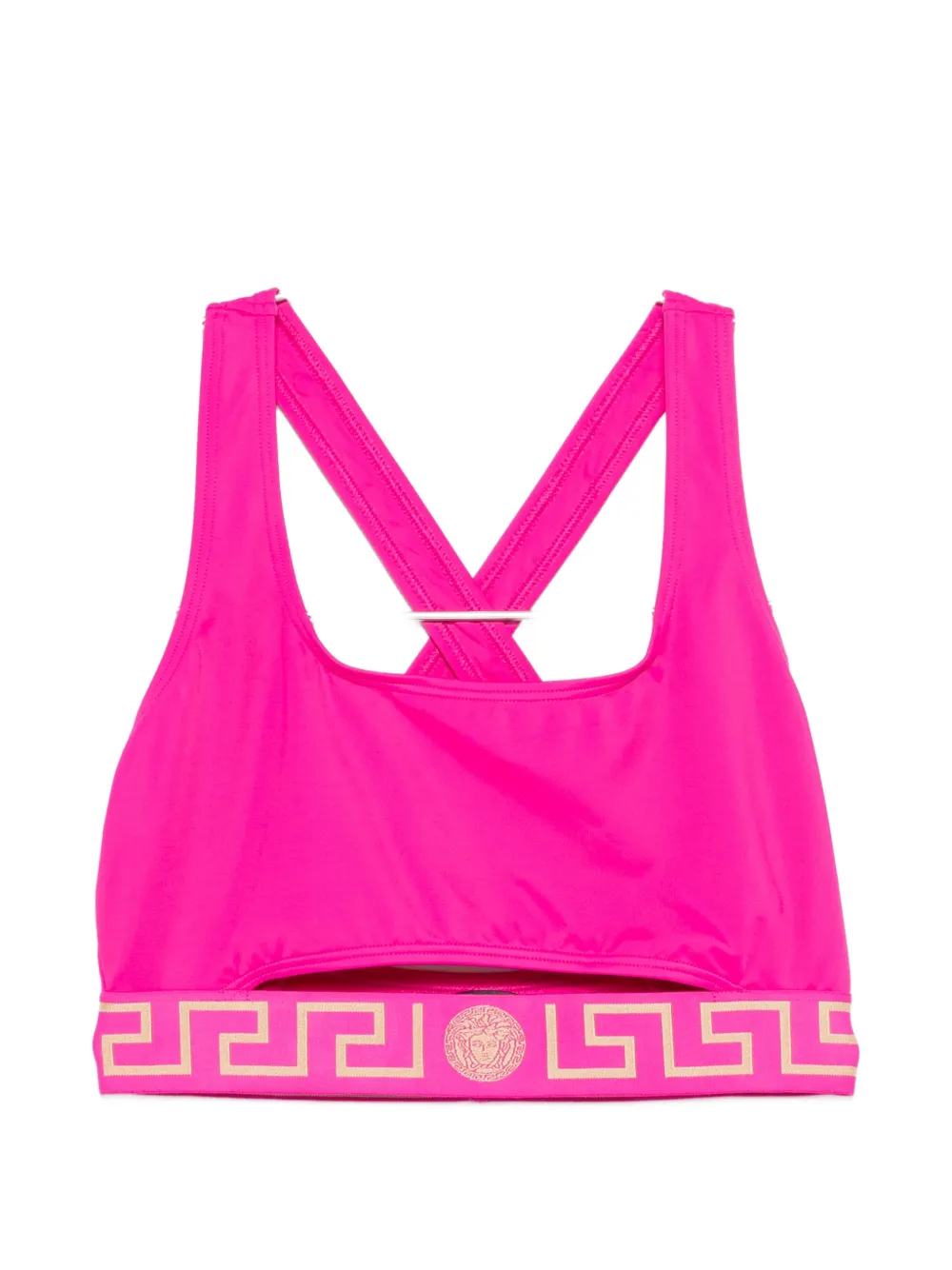 Бикини-топ с перекрещивающимися бретелями и брендированной лентой Versace, розовый
Бикини-топ с перекрещивающимися бретелями и брендированной лентой Versace, розовый
