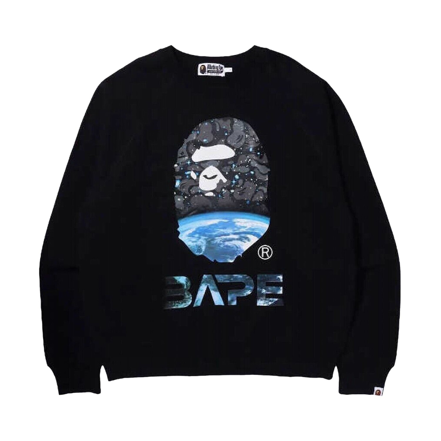 BAPE Свободный крой с круглым вырезом в виде головы обезьяны в космическом камуфляже, черный цвет
BAPE Свободный крой с круглым вырезом в виде головы обезьяны в космическом камуфляже, черный цвет