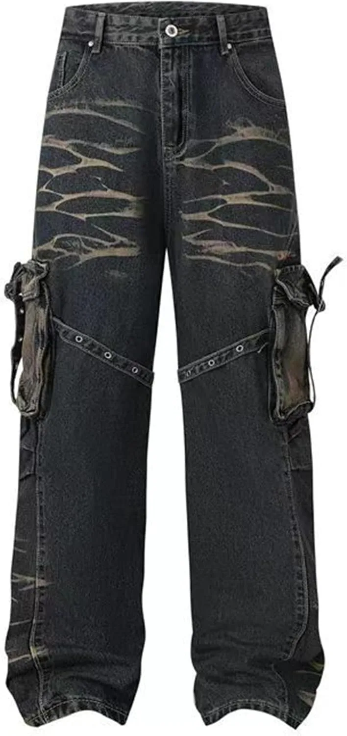 Унисекс джинсы с карманами и ремнем в стиле ретро HOPECK
Унисекс джинсы с карманами и ремнем в стиле ретро HOPECK