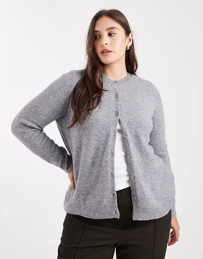 Вязаный кардиган Pieces Curve в средне-сером меланжевом цвете
Вязаный кардиган Pieces Curve в средне-сером меланжевом цвете