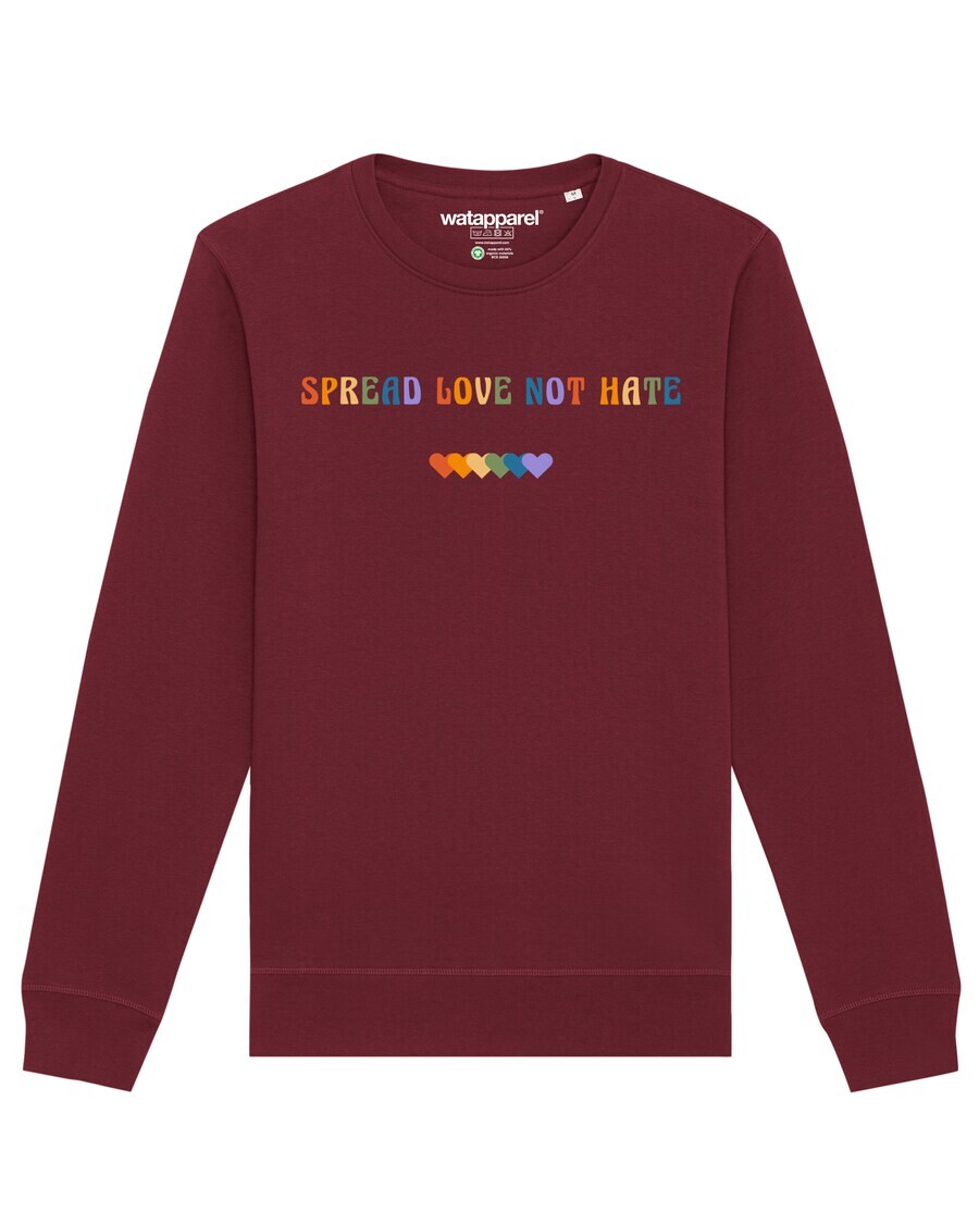 Свитер Watapparel Sweatshirt Spread Love not Hate, бордовый
Свитер Watapparel Sweatshirt Spread Love not Hate, бордовый