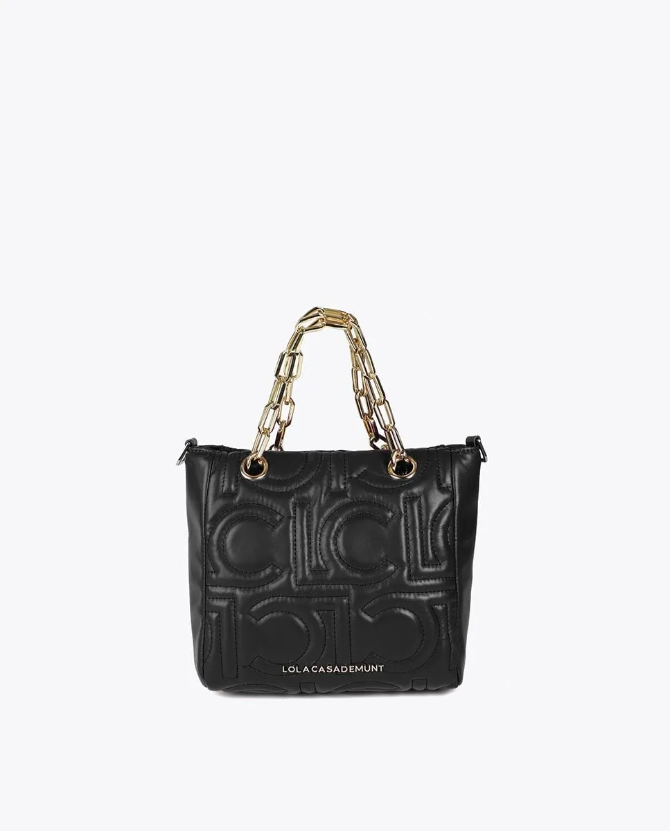 Мини-сумка шоппер на плечо стеганая с логотипом и комбинированной ручкой-цепочкой Lola Casademunt, черный
Мини-сумка шоппер на плечо стеганая с логотипом и комбинированной ручкой-цепочкой Lola Casademunt, черный