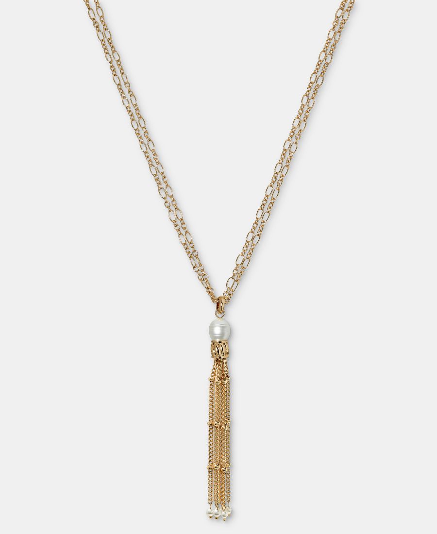 Колье-лариата с цепочкой из искусственного жемчуга и кисточками, длина 36 дюймов + удлинитель 3 дюйма On 34th, Gold
Колье-лариата с цепочкой из искусственного жемчуга и кисточками, длина 36 дюймов + удлинитель 3 дюйма On 34th, Gold