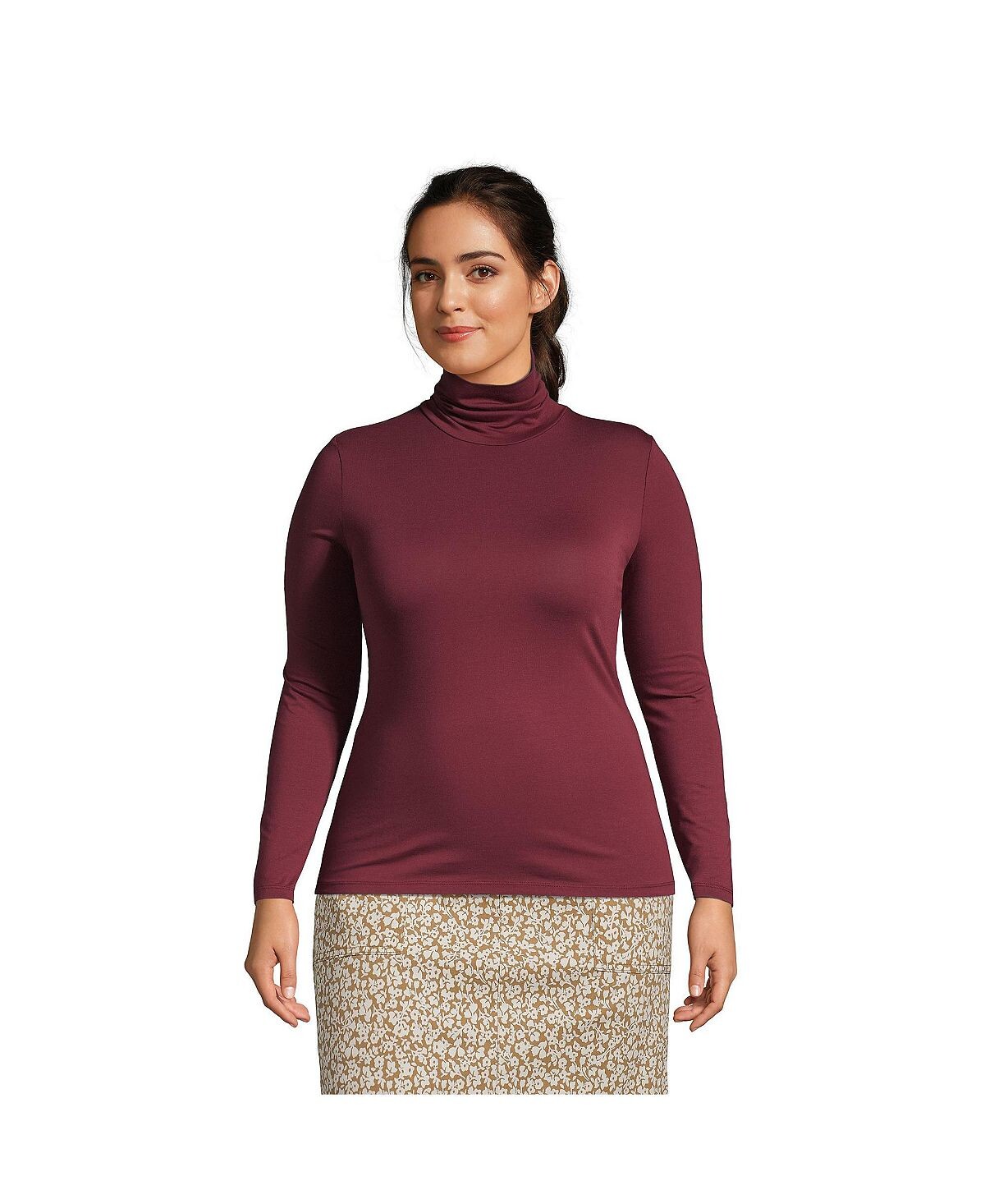 Женская легкая приталенная футболка больших размеров с высоким воротником и длинными рукавами Lands' End
Женская легкая приталенная футболка больших размеров с высоким воротником и длинными рукавами Lands' End