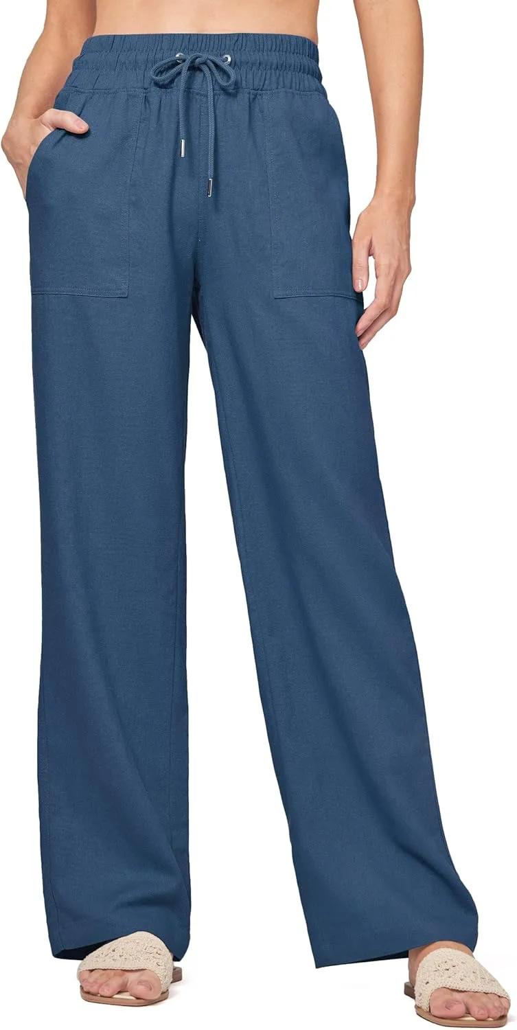 Willit Women Linen Pants Wide Leg Casual Palazzo Pants Cotton Linen Lounge Beach Summer Pants with Pockets 29"/31"/ 33"
Willit Women Linen Pants Wide Leg Casual Palazzo Pants Cotton Linen Lounge Beach Summer Pants with Pockets 29"/31"/ 33"