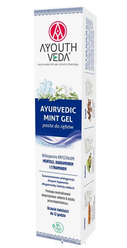 Аюрведическая мятная гелевая зубная паста Ayouthveda с ментолом 100 г Bielenda
Аюрведическая мятная гелевая зубная паста Ayouthveda с ментолом 100 г Bielenda