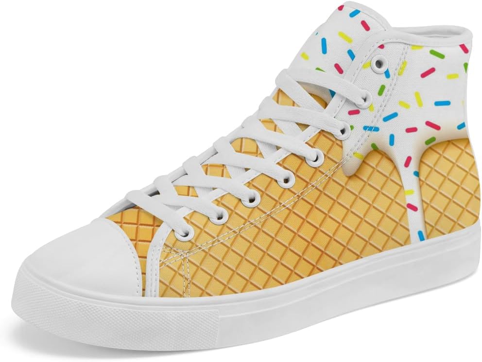 Высокие кеды из холста с мороженым для мужчин и женщин, высокие кроссовки на шнуровке, повседневная обувь, подарки для мальчиков и девочек Chebing, желтый
Высокие кеды из холста с мороженым для мужчин и женщин, высокие кроссовки на шнуровке, повседневная обувь, подарки для мальчиков и девочек Chebing, желтый