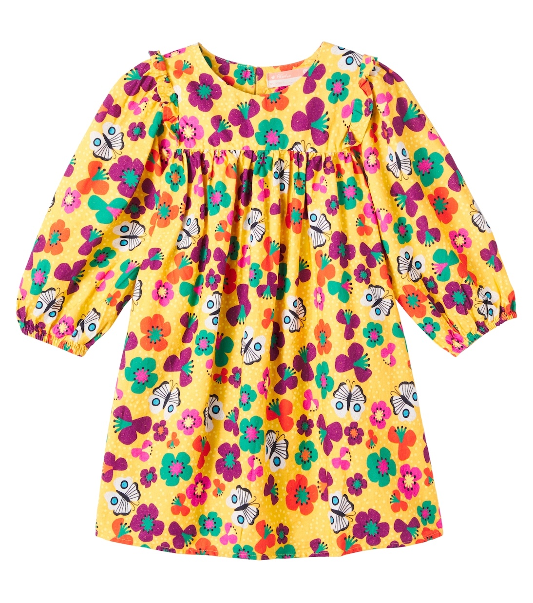 Платье из хлопка с принтом и оборками Fábula, Est Jardim Cosmico
Платье из хлопка с принтом и оборками Fábula, Est Jardim Cosmico