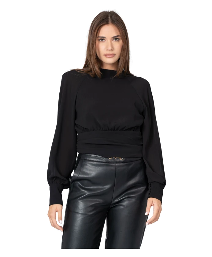 Блузка с длинными рукавами и поясом-лентой Kocca, черный
Блузка с длинными рукавами и поясом-лентой Kocca, черный