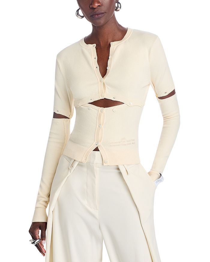 Кардиган с пуговицами и круглым вырезом rokh, слоновая кость/кремовый
Кардиган с пуговицами и круглым вырезом rokh, слоновая кость/кремовый