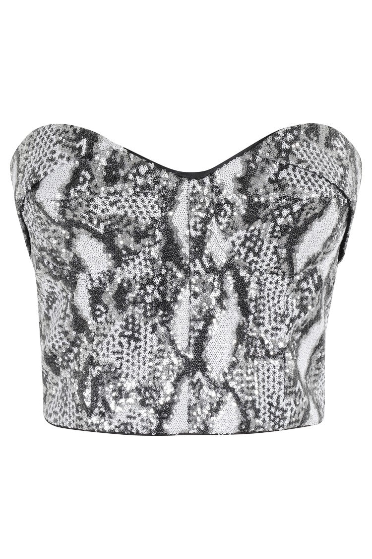 Эффектный топ-бюстье с пайетками и съемными бретелями IRO, серебряный
Эффектный топ-бюстье с пайетками и съемными бретелями IRO, серебряный
