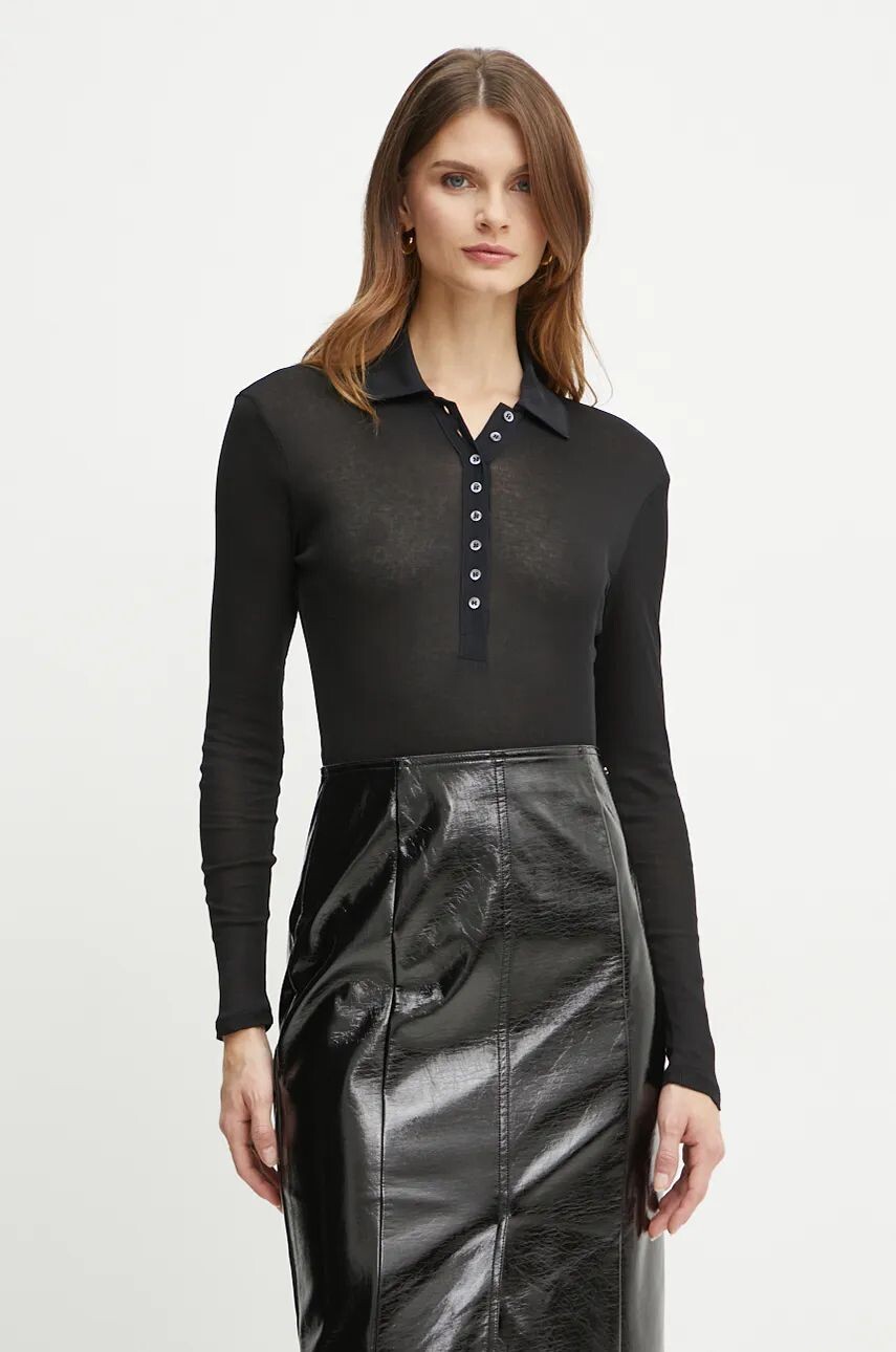 Хлопковый топ Pinko с длинными рукавами, черный
Хлопковый топ Pinko с длинными рукавами, черный