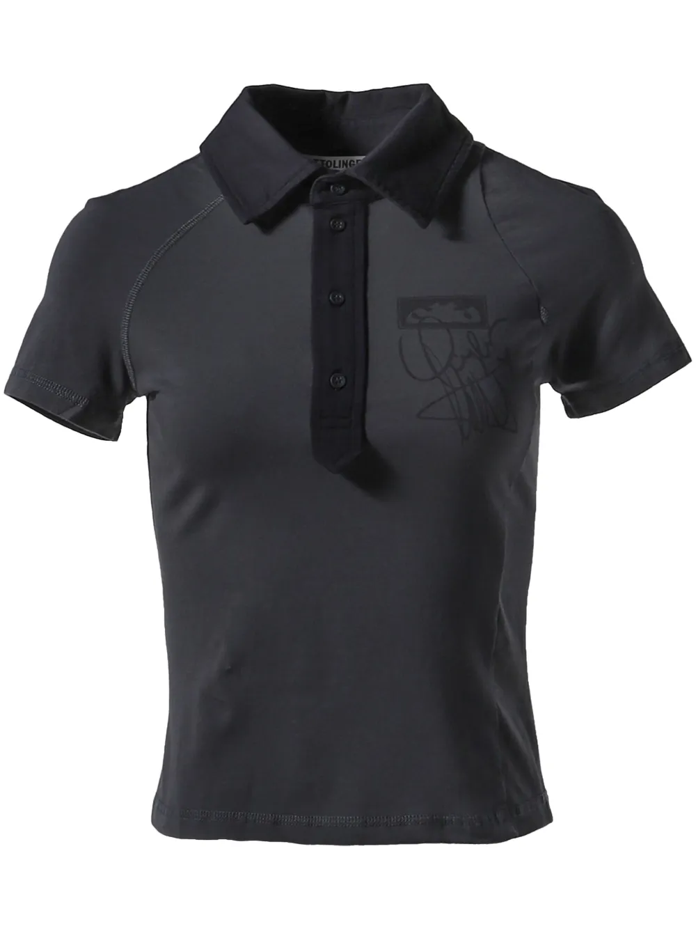 Рубашка поло с графичным принтом Ottolinger, черный 
Рубашка поло с графичным принтом Ottolinger, черный