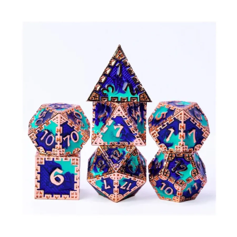 Полигональный набор «Скрытый дракон» — медный и синий (7), Dice Sets - Metal - Dragonstone, Dragon, Dragon Scale, Hidden Dragon
Полигональный набор «Скрытый дракон» — медный и синий (7), Dice Sets - Metal - Dragonstone, Dragon, Dragon Scale, Hidden Dragon