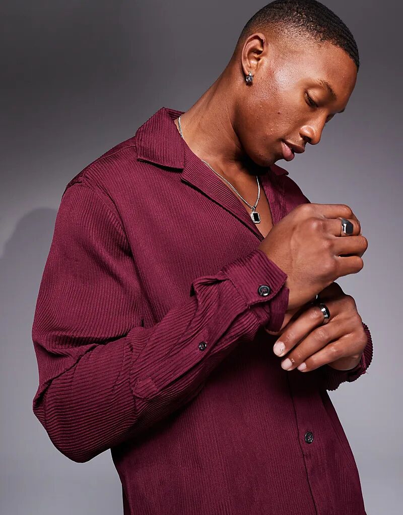 Свободная рубашка глубокого ревера из плиссе в бордовом цвете ASOS DESIGN
Свободная рубашка глубокого ревера из плиссе в бордовом цвете ASOS DESIGN