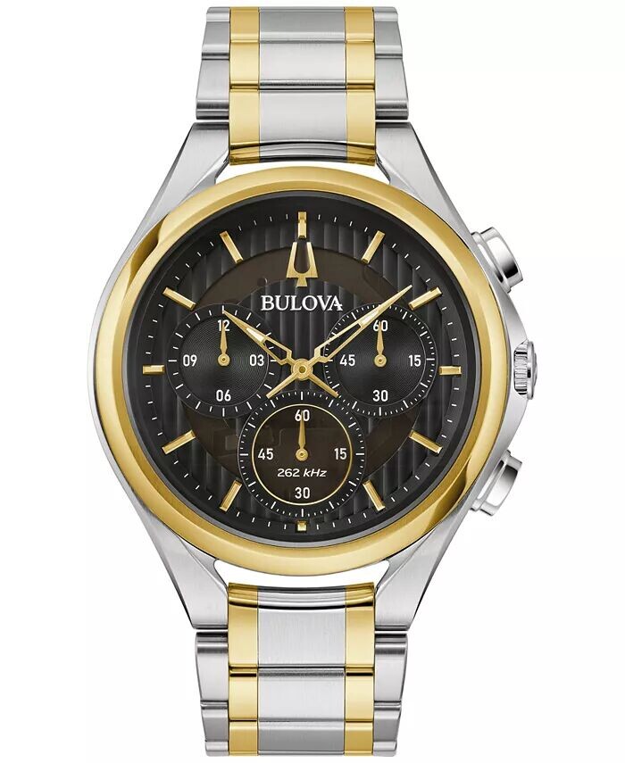 Мужские часы с хронографом и изогнутым двухцветным браслетом из нержавеющей стали, 44 мм Bulova
Мужские часы с хронографом и изогнутым двухцветным браслетом из нержавеющей стали, 44 мм Bulova