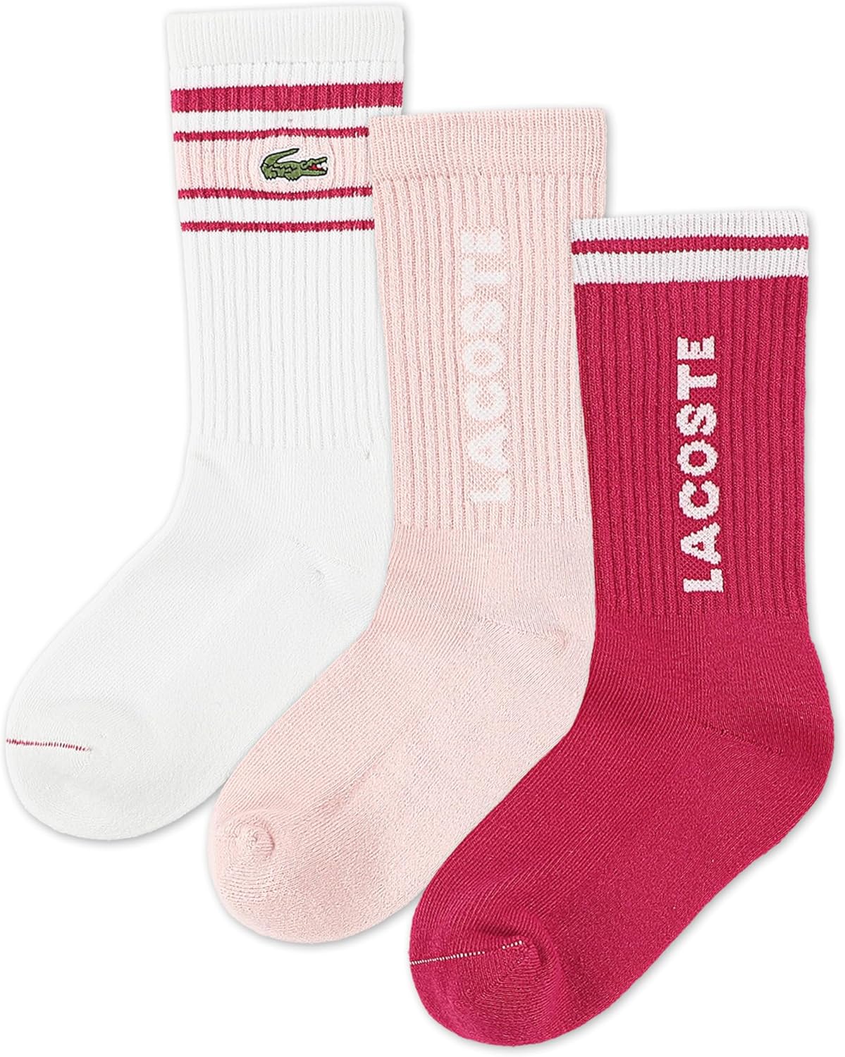 Упаковка из 3 пар трикотажных носков Lacoste для мальчиков на каждый день, White/Pink
Упаковка из 3 пар трикотажных носков Lacoste для мальчиков на каждый день, White/Pink