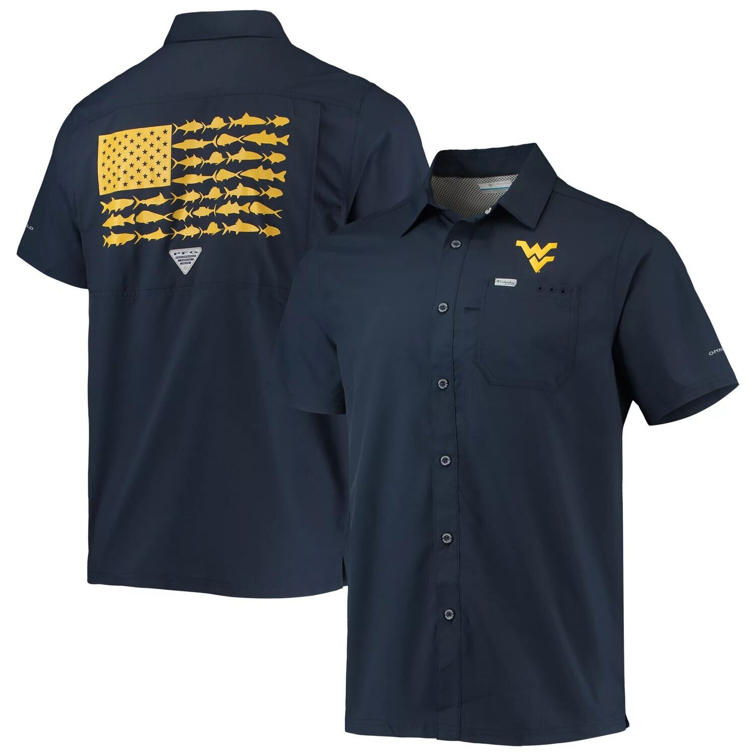 Мужская рубашка на пуговицах Columbia PFG Navy West Virginia Mountaineers Slack Tide Camp
Мужская рубашка на пуговицах Columbia PFG Navy West Virginia Mountaineers Slack Tide Camp