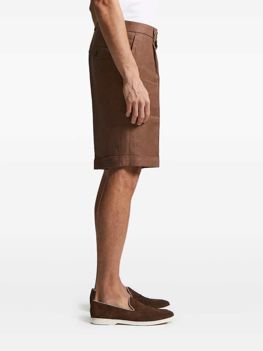 Плиссированные льняные шорты Peserico, коричневый
Плиссированные льняные шорты Peserico, коричневый